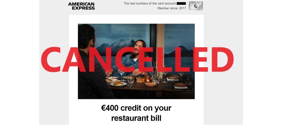 American Express Cancels “Dining By Amex” Credit In The Nordics (Perhaps Other Markets Too?)