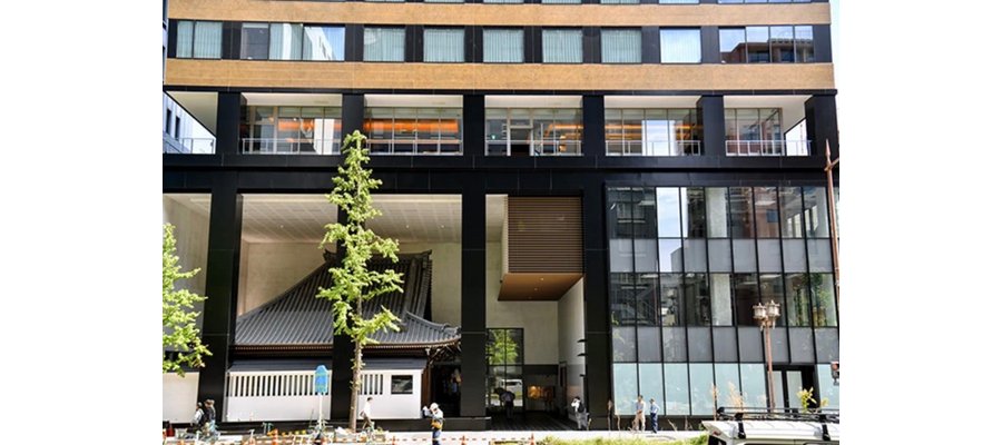 High-rise hotel built over Osaka temple prepares to open doors