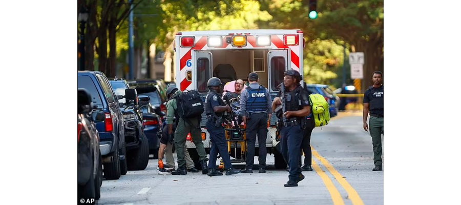 Atlanta Four Seasons staff reveal what caused shooter to open fire from midtown hotel balcony as bloodied suspect is arrested