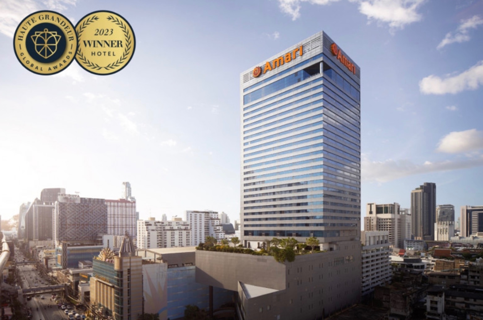Amari Watergate Bangkok receives prestigious accolades in the Haute Grandeur Global Awards 2023, including the esteemed title of “Best Luxury Hotel in Asia”