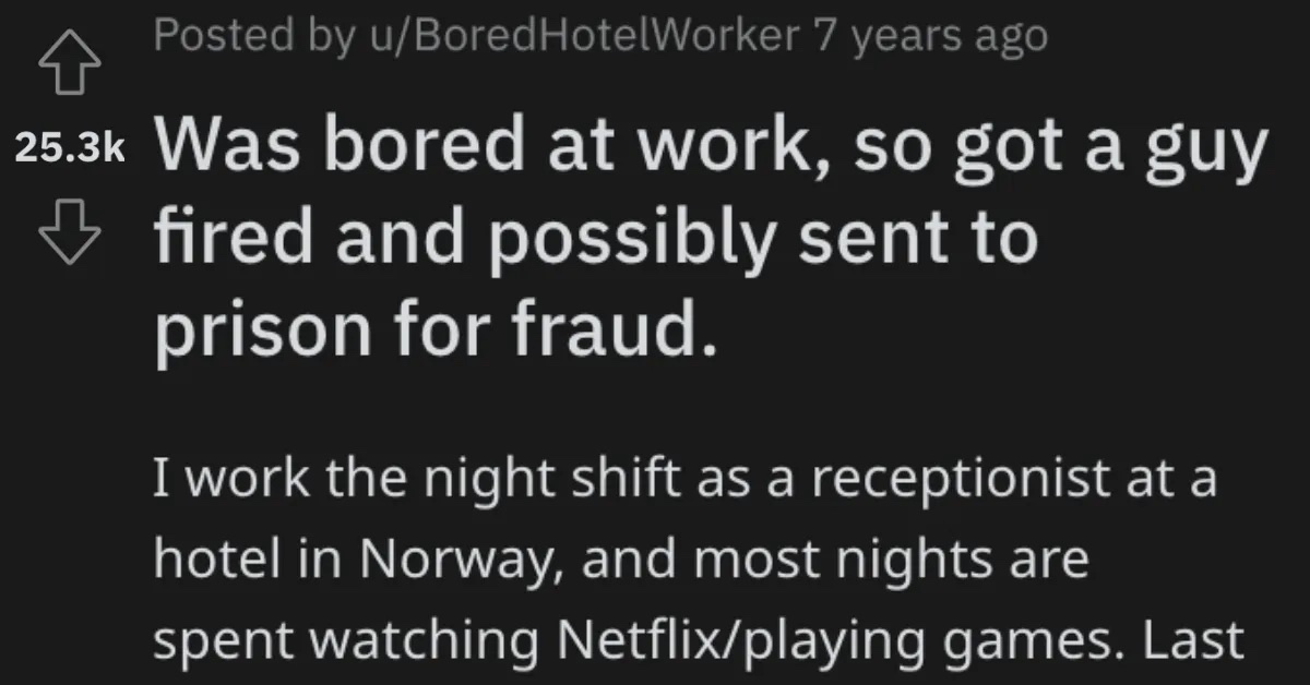 Hotel Receptionist Got Even With A Scammer By Getting Them Fired From Their Job